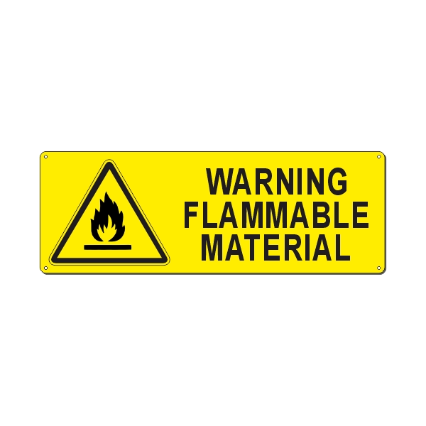 WARNING FLAMMABLE MATERIAL 350x125 MM