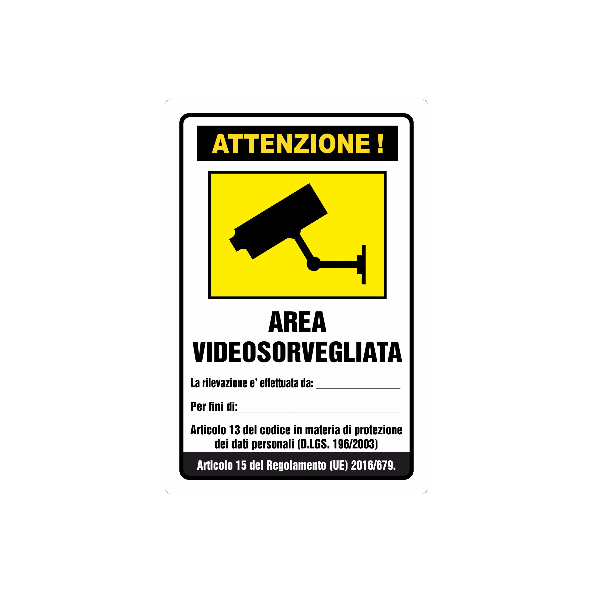 ATTENZIONE! AREA VIDEOSORVEGLIATA