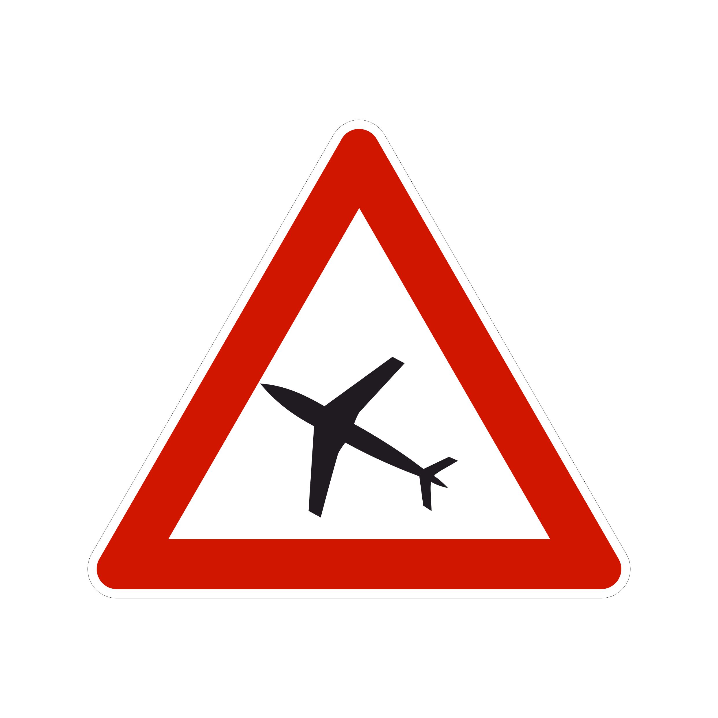 ATTENZIONE PRESENZA AEROPLANI LATO 90 CM