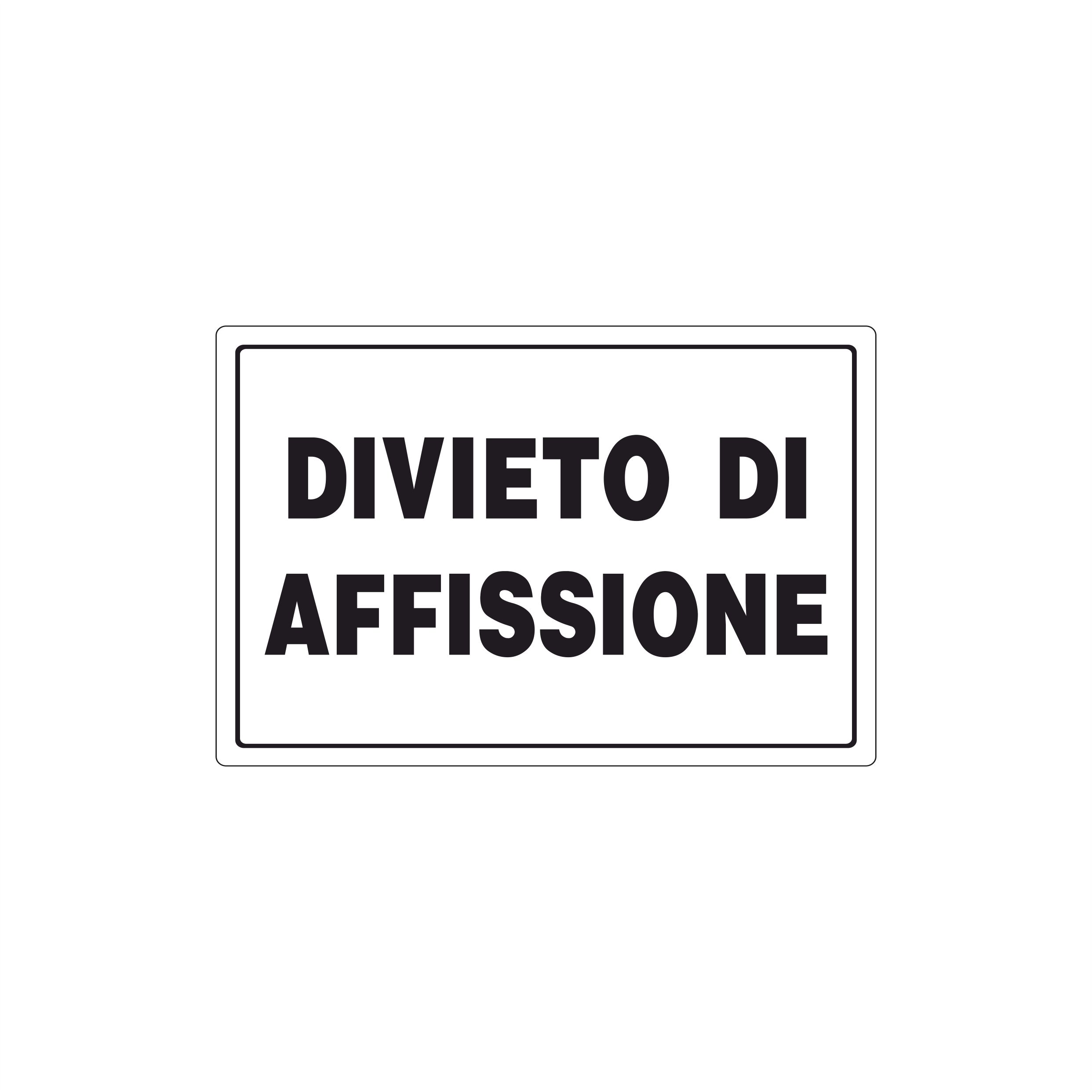 DIVIETO DI AFFISSIONE 120X180 MM