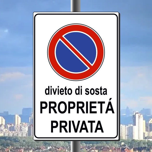 DIVIETO DI SOSTA PROPRIETÀ PRIVATA 400x600 mm (P)