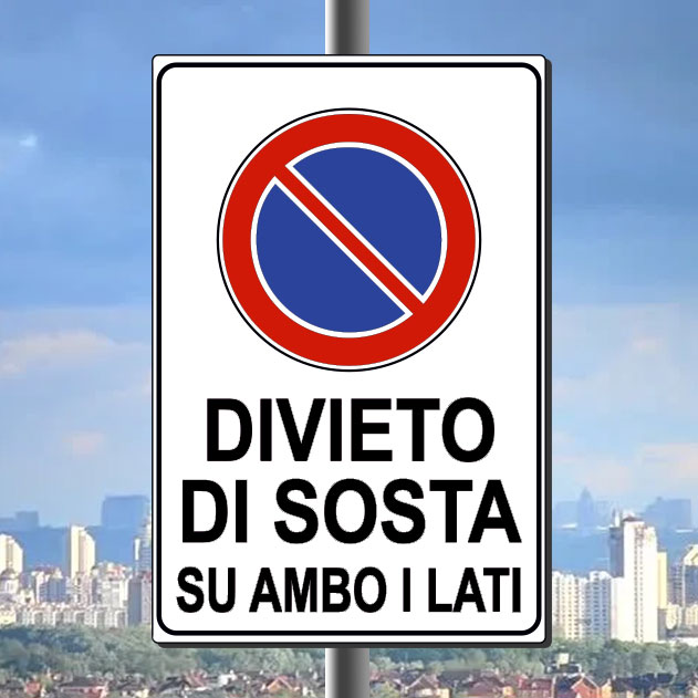 DIVIETO DI SOSTA SU AMBO I LATI 400X600 MM (P)