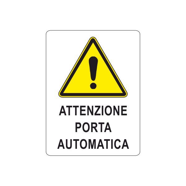 ADESIVO ATTENZIONE PORTA AUTOMATICA 150x200 mm
