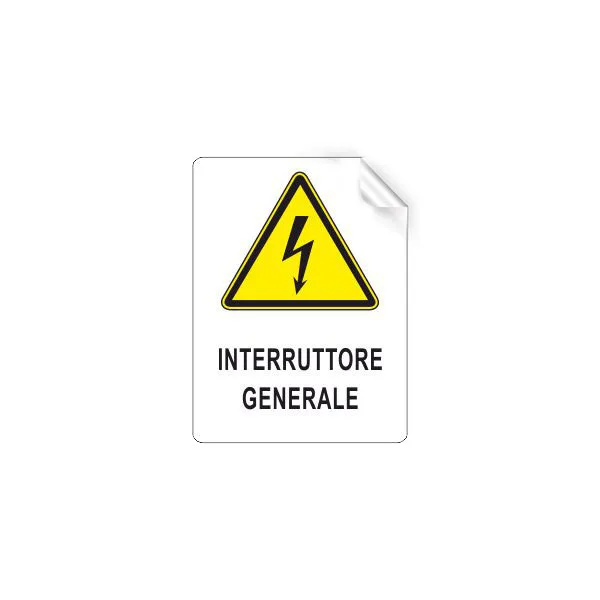 ADESIVO INTERRUTTORE GENERALE 150x200 mm