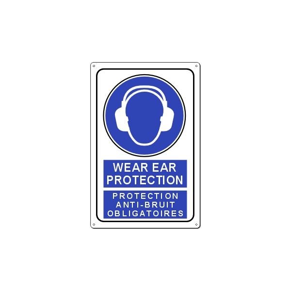 WEAR EAR PROTECTION | PROTECTION ANTI-BRUIT OBLIGATOIRES 120x180 MM