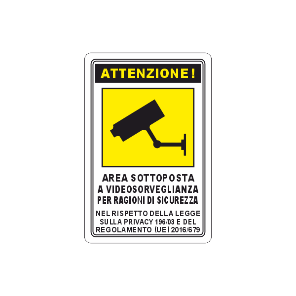 ADESIVO AREA SOTTOPOSTA A VIDEOSORVEGLIANZA 120x180 mm