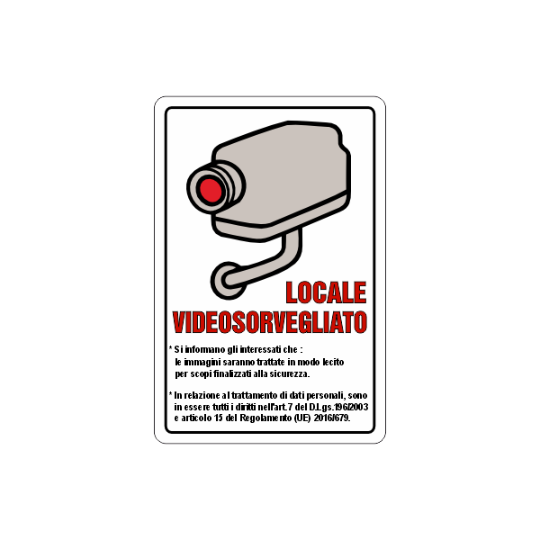 ADESIVO LOCALE VIDEOSORVEGLIATO 120x180 mm