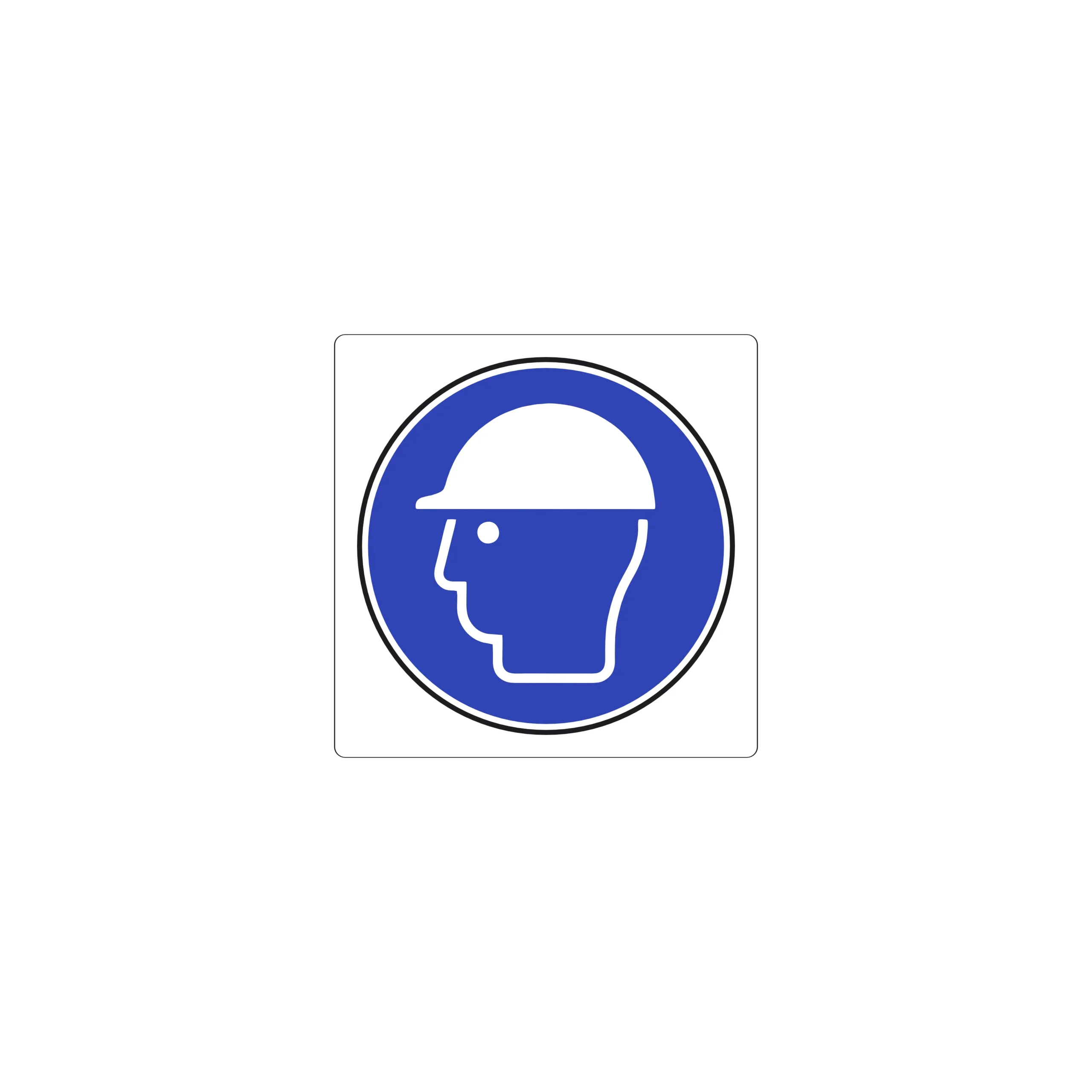 ADESIVO È OBBLIGATORIO INDOSSARE IL CASCO DI PROTEZIONE 115X115 mm